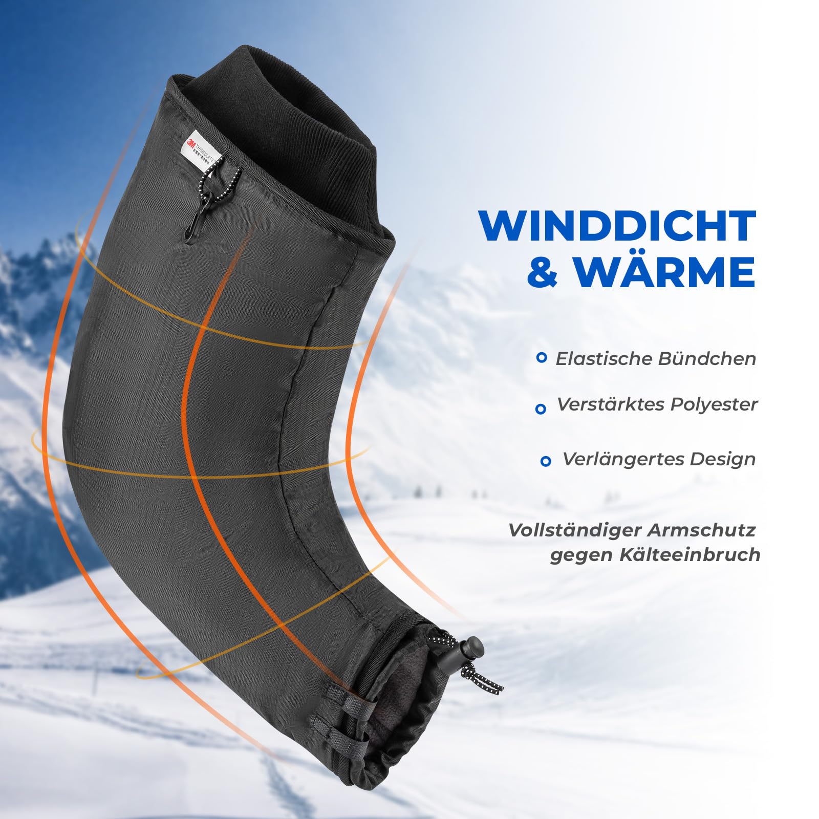ROCKBROS Lenkerstulpen Lenker Handschuhe für Fahrrad Motorrad Roller Scooter Gefüttert Winddicht Wasserabweisend Reflektierend