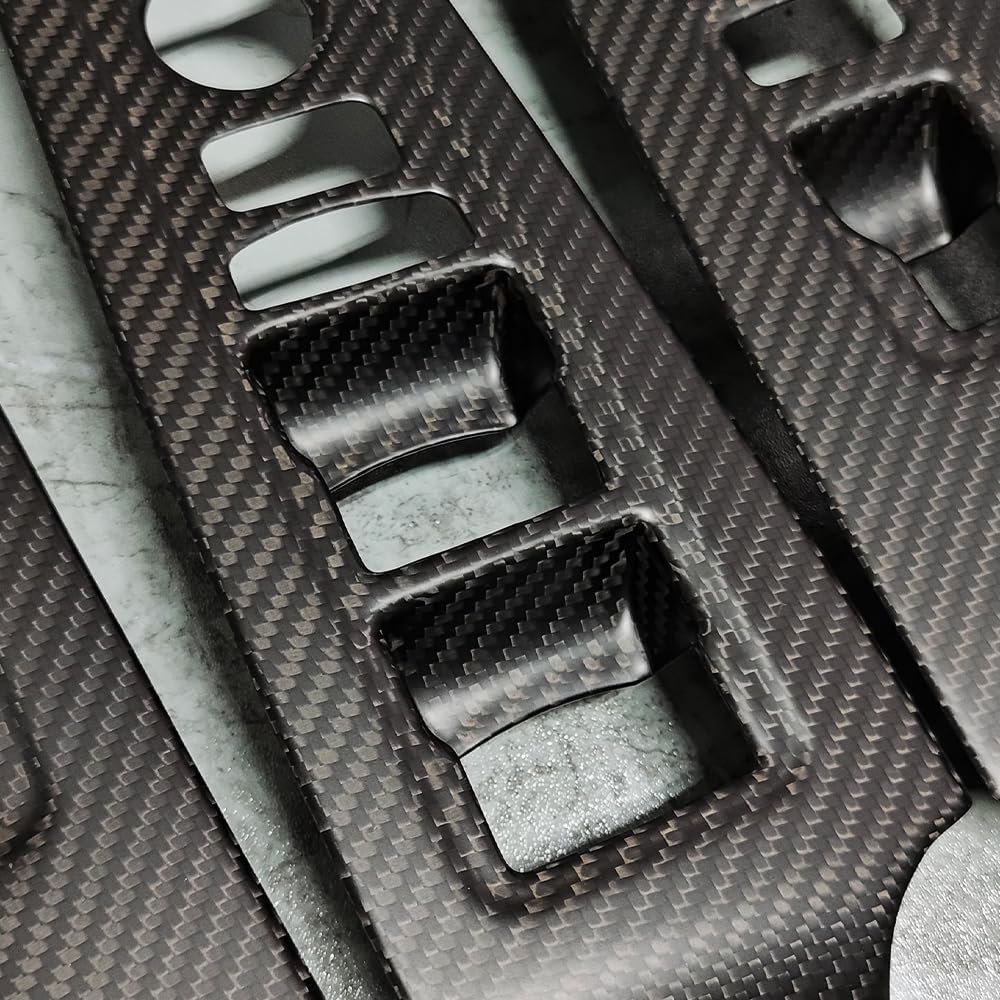 JSWAN Carbon Fiber Window Lift Button Panel Cover For 11th Gen Civic Hatchback Type R FL5 (2023+) for Acura Integra A-Spec Type S DE5 (2023+) Window Controls Switch Door Panel Cover (Matte carbon)