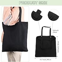 Vista 2 de Roowest Paquete de 60 bolsas de lona a granel de 16 x 15 pulgadas, ligeras, medianas, reutilizables, de tela para compras, regalos de bricolaje Negro