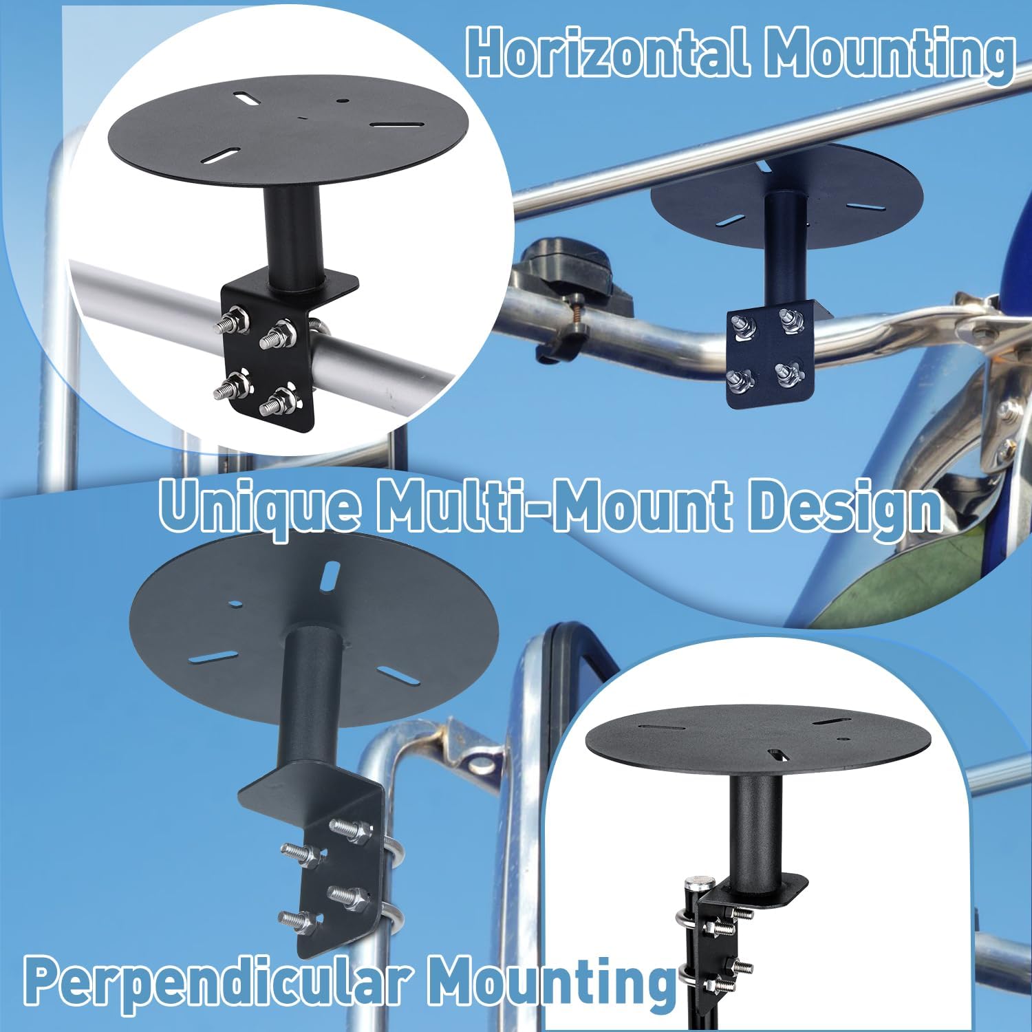 TOPOWN 2PCS Strobe Light Mounting Bracket Strobe Beacon Universal Mirror Mounting Bracket for Trucks Accessories Fit for Magnetic Strobe Light, Support Bolt-on Mounting Strobe Light Brackets for Truck
