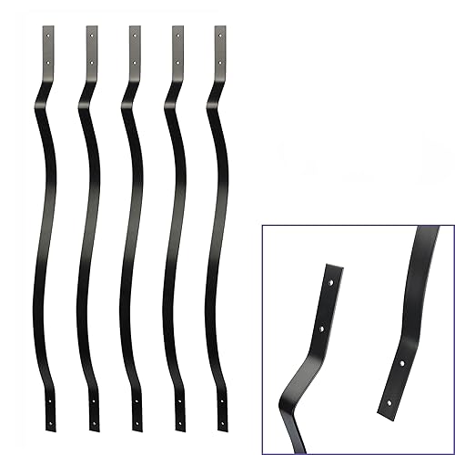 Miniatura 3 de Myard - Balaustres de hierro de alta resistencia de 32-14 pulgadas para muebles de barandilla de cubierta con tornillos para cercado de barandilla