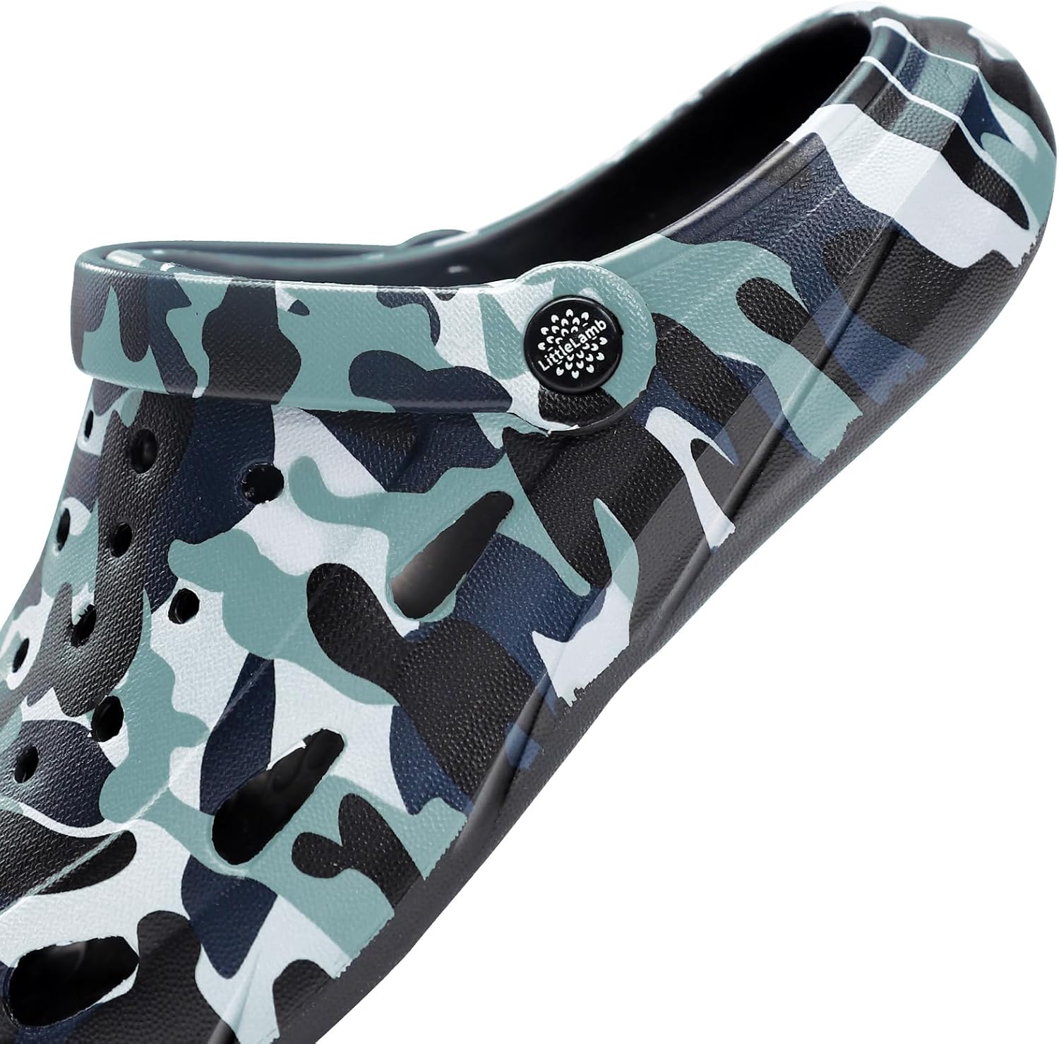 Kids Boys Girls Classic Camo Beach Clogs | Lightweight Water Sandals - Quick-Dry Non-Slip Light and Durable （Little Kid/Big Kid） 5 Big Kid Camo Black image 3 of 7 B0DKCZX52Q