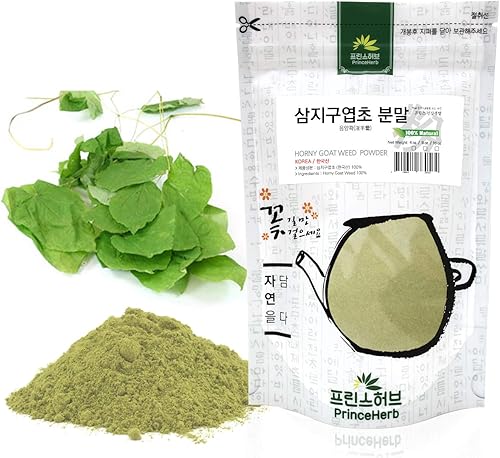 Polvo de hierbas medicinales coreanas 100% Natural Horny Goat Weed (BarrenwortEpipmedium) Polvo (4 oz)