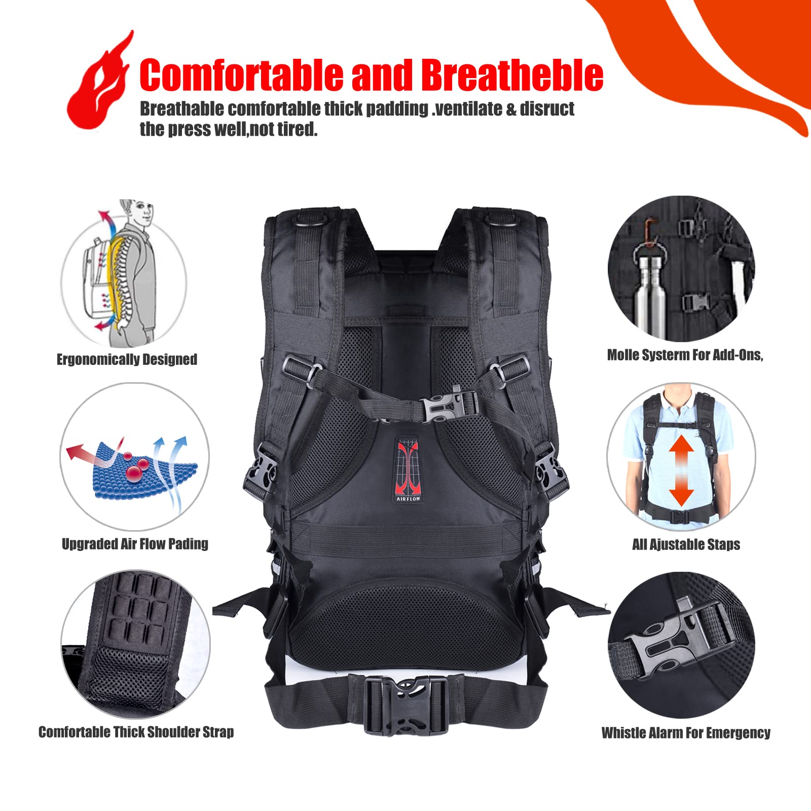 Goldfire Waterproof Large Capacity Expandable Motorcycle Cycling Helmet Backpack With Military - View #6
