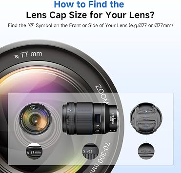 JJC 49mm Front Lens Cap Cover for Canon Sony Nikon Fujifilm Sigm.