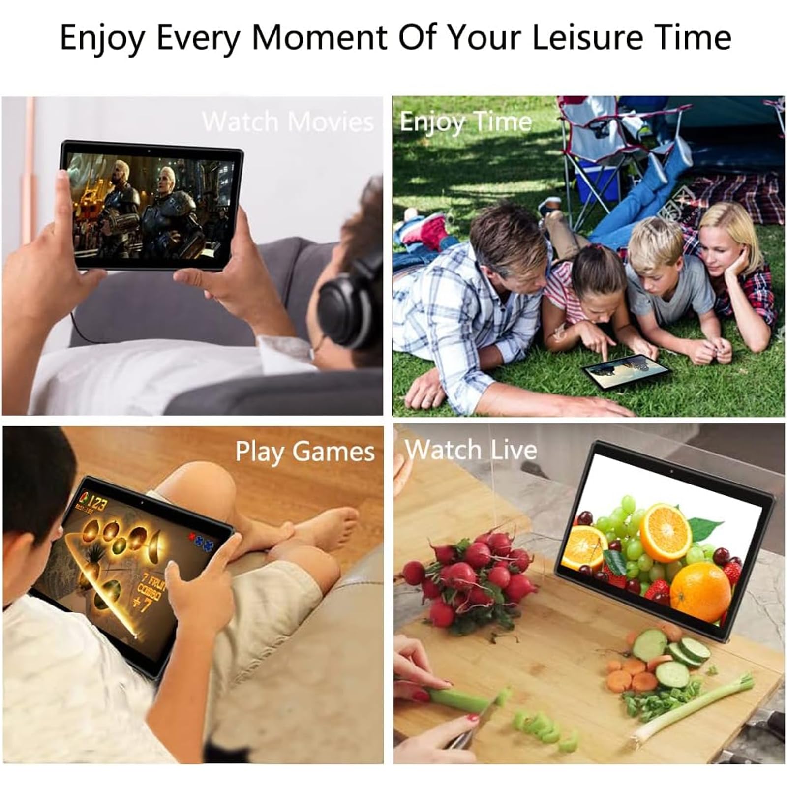 PRITOM Tablet 10 cali Android 13 Phone Tablet 3G, SIM, 64 GB Quad Core, (TF 512 GB), bateria 5000 mAh, kamera tylna 8 MP, obsługa połączeń 3G, WiFi, GPS, Bluetooth, USB typu C, czarny