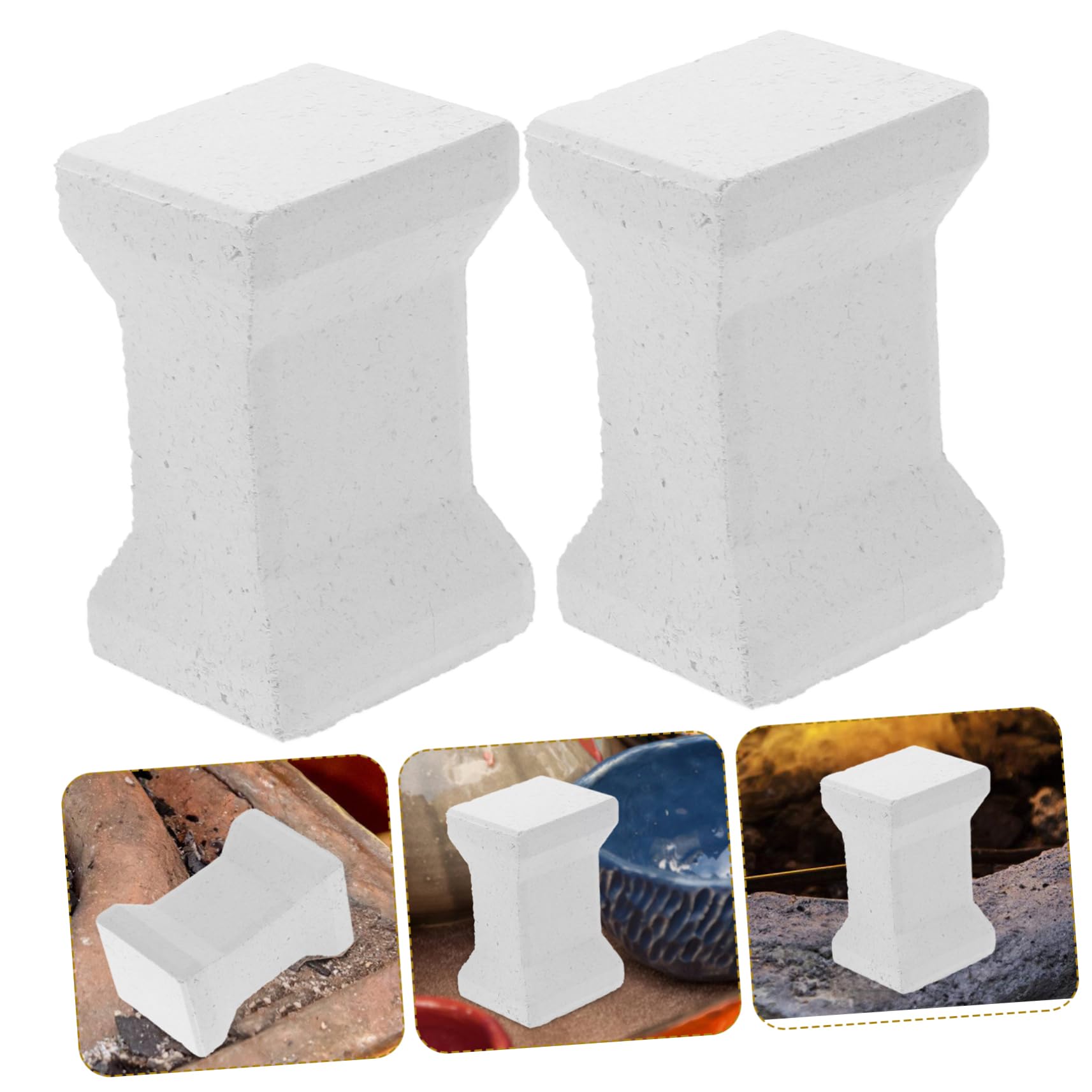 jojofuny 2 Piezas Pies de Caballo Soporte Cerámico Postes de Horno de Carburo de Silicio Herramienta de Cocción Reutilizable para Hornos Eléctricos