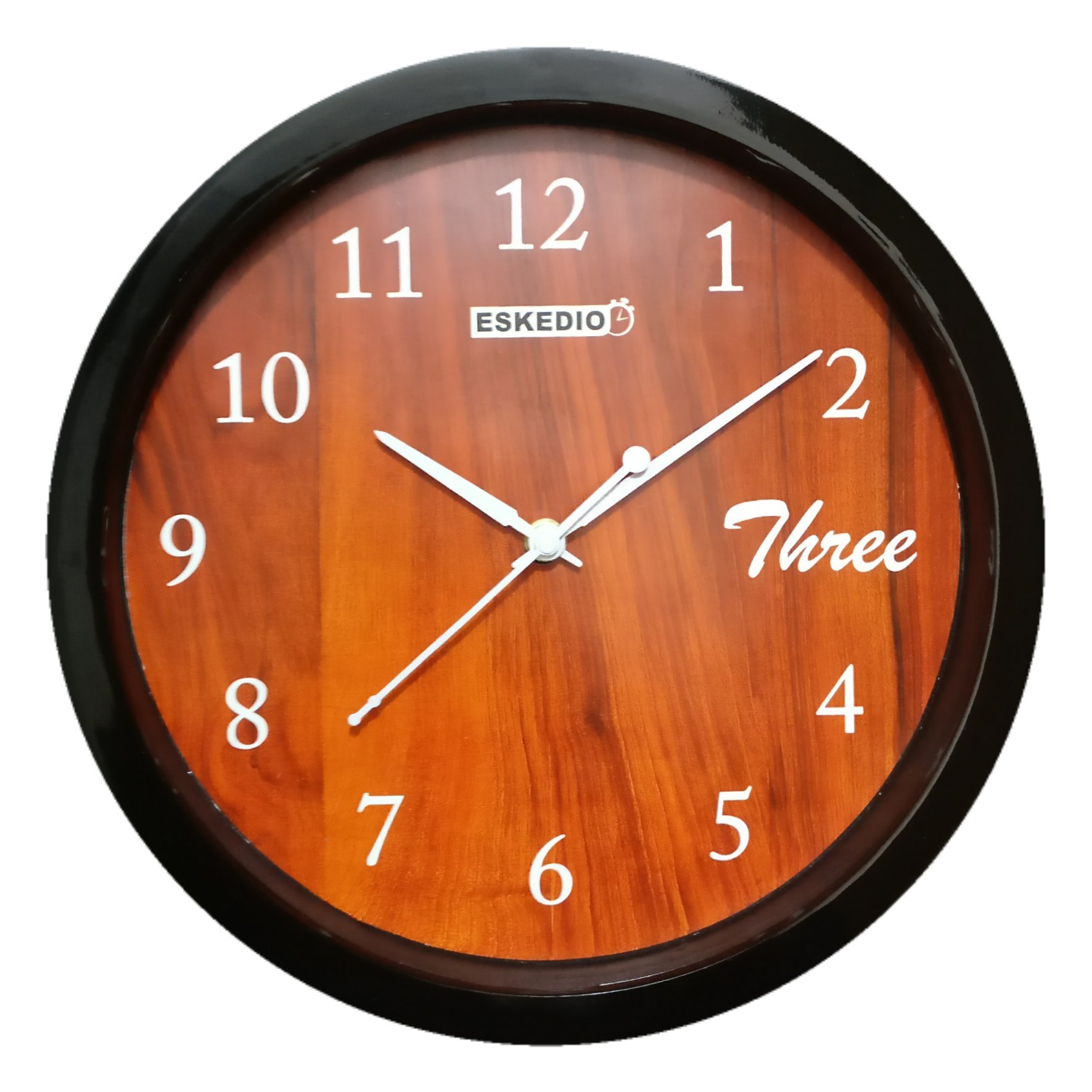 Eskedio Poster Design Silent Movement FF (26 cm X 26 cm) Plastic Round Shape Wood Design Wall Clock