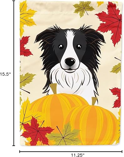 Miniatura 7 de Carolines Treasures BB2047GF Border Collie - Bandera de Acción de Gracias tamaño de jardín multicolor