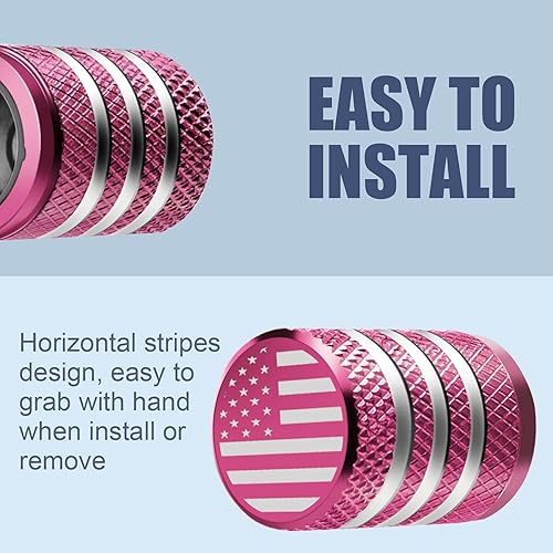 Miniatura 4 de Cubierta de tapón de válvula para neumático Paquete de 5 tapas de aire de metal, forro de plástico, resiste la corrosión, contra fugas, bandera de