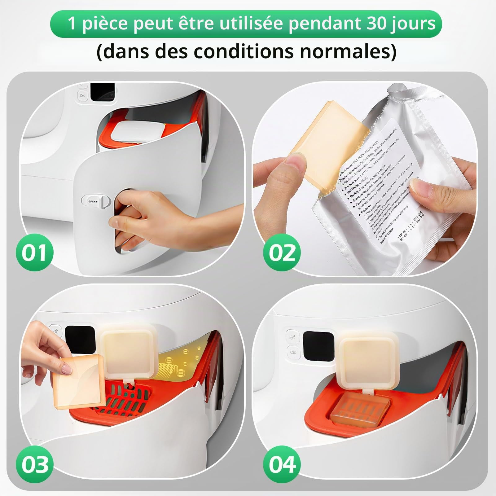 Lot de 6 désodorisants pour litière Pura Max/Pura Max 2 autonettoyant, destructeur d'odeurs N50 pour litière de 76 l, auto-nettoyant, élimine les odeurs, sûr et efficace
