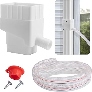 codree Rainwater Collection System-Rainwater Collection Diverter Connector System-Raindrop Rainwater Colander Kit for Hose for Diverting Water Fits 2’’ x 3’’ Standard Downspout