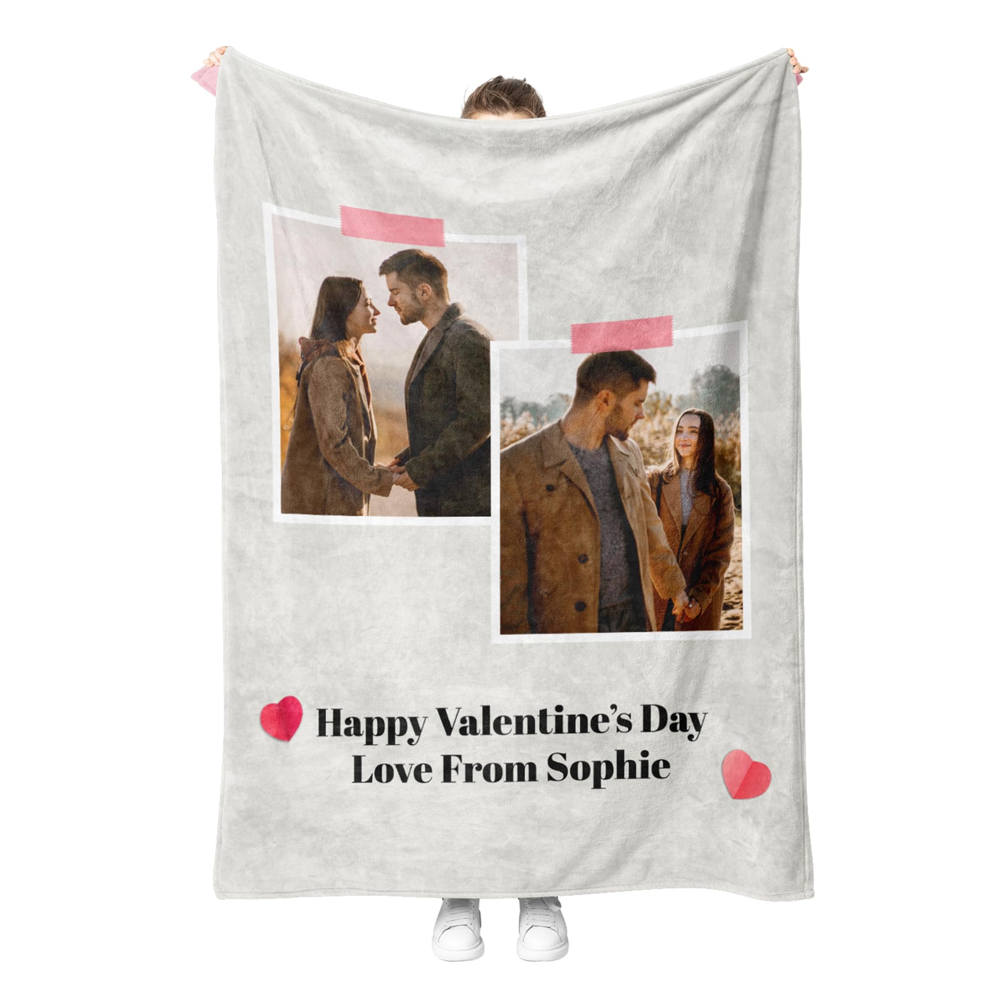 Personalised Blanket with Photo Text - Personalised Gifts for Women Men, Personalised Photo Blanket, Custom Blanket, Gifts for Family Kids Pet Friends, Gifts for Birthday Fathers/Mothers Day