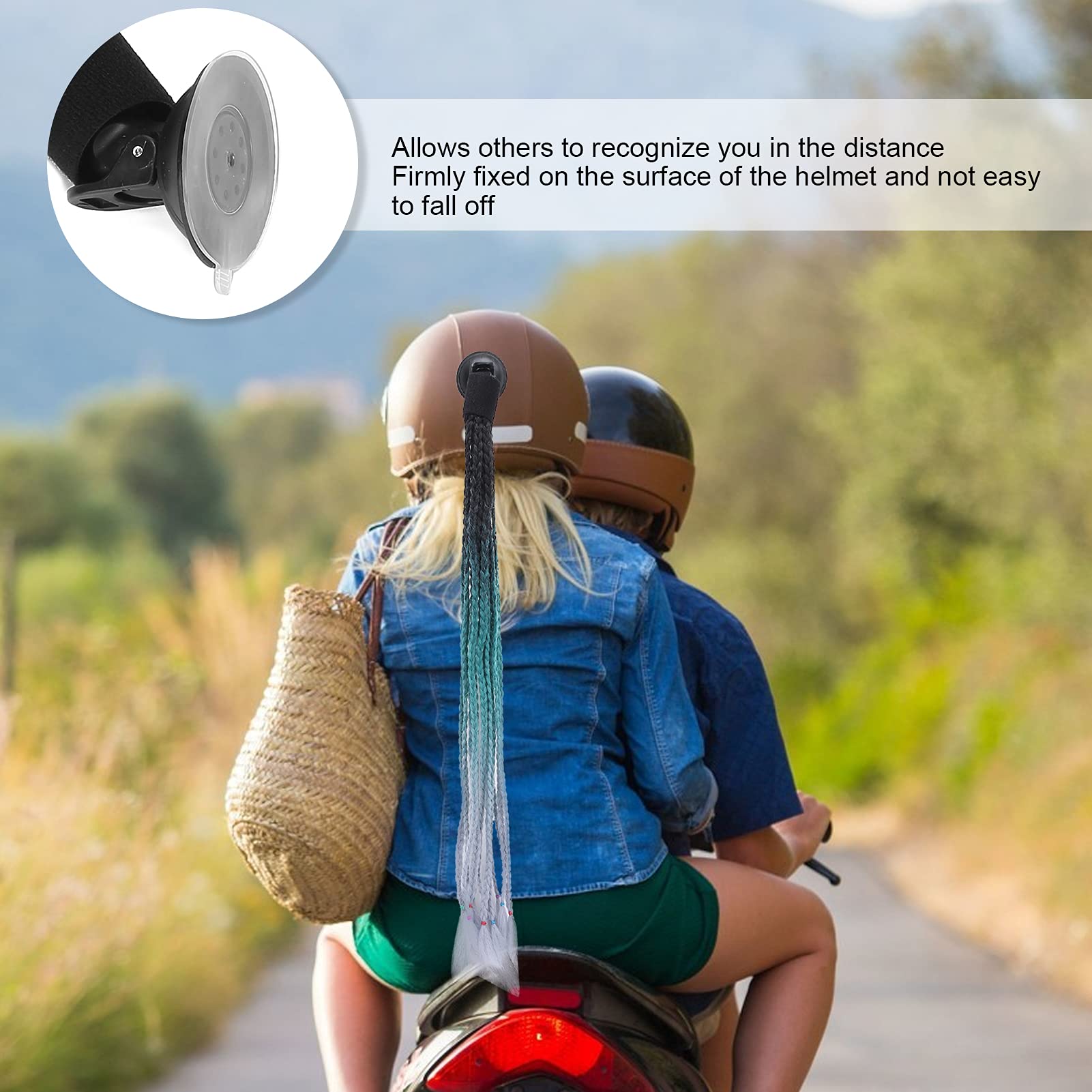 Décoration De Cheveux Pour Casque De Moto Punk Style Ventouse