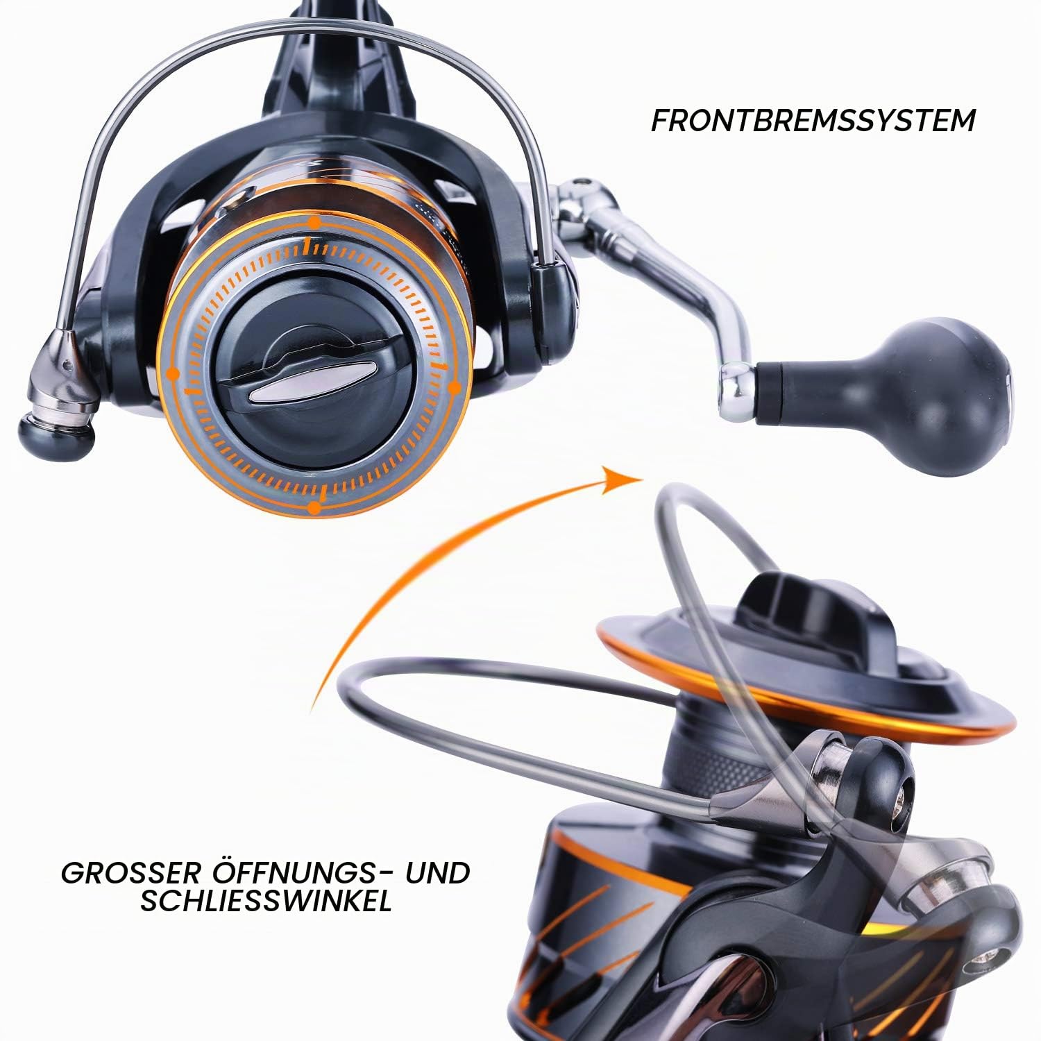 Sougayilang Karpfen Angelrolle 5 + 1 Abgeschirmt Edelstahl BB-Carbon Fiber Drag Freilaufrolle Karpfenrolle für Salzwasser oder Süßwasser Spinnen Angelrolle