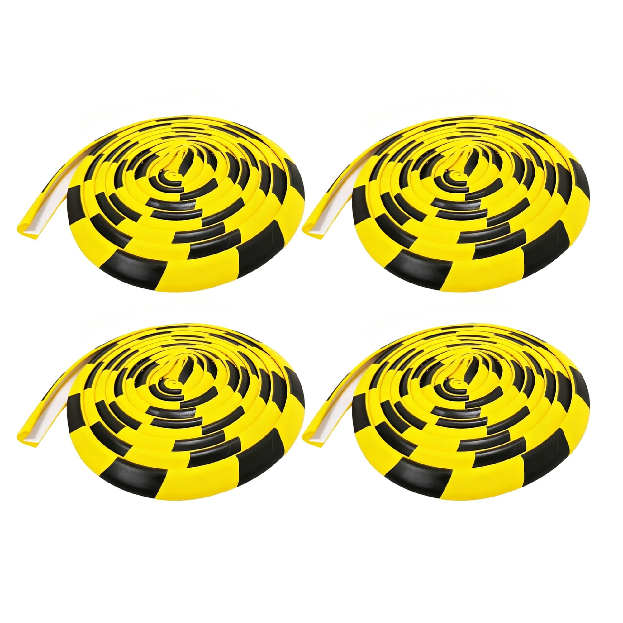 High Visibility Safety Bumpers, 4 Pack Garage Wall Protector, Self-Adhesive Corner Guards for Commercial Residential Safety(Black)