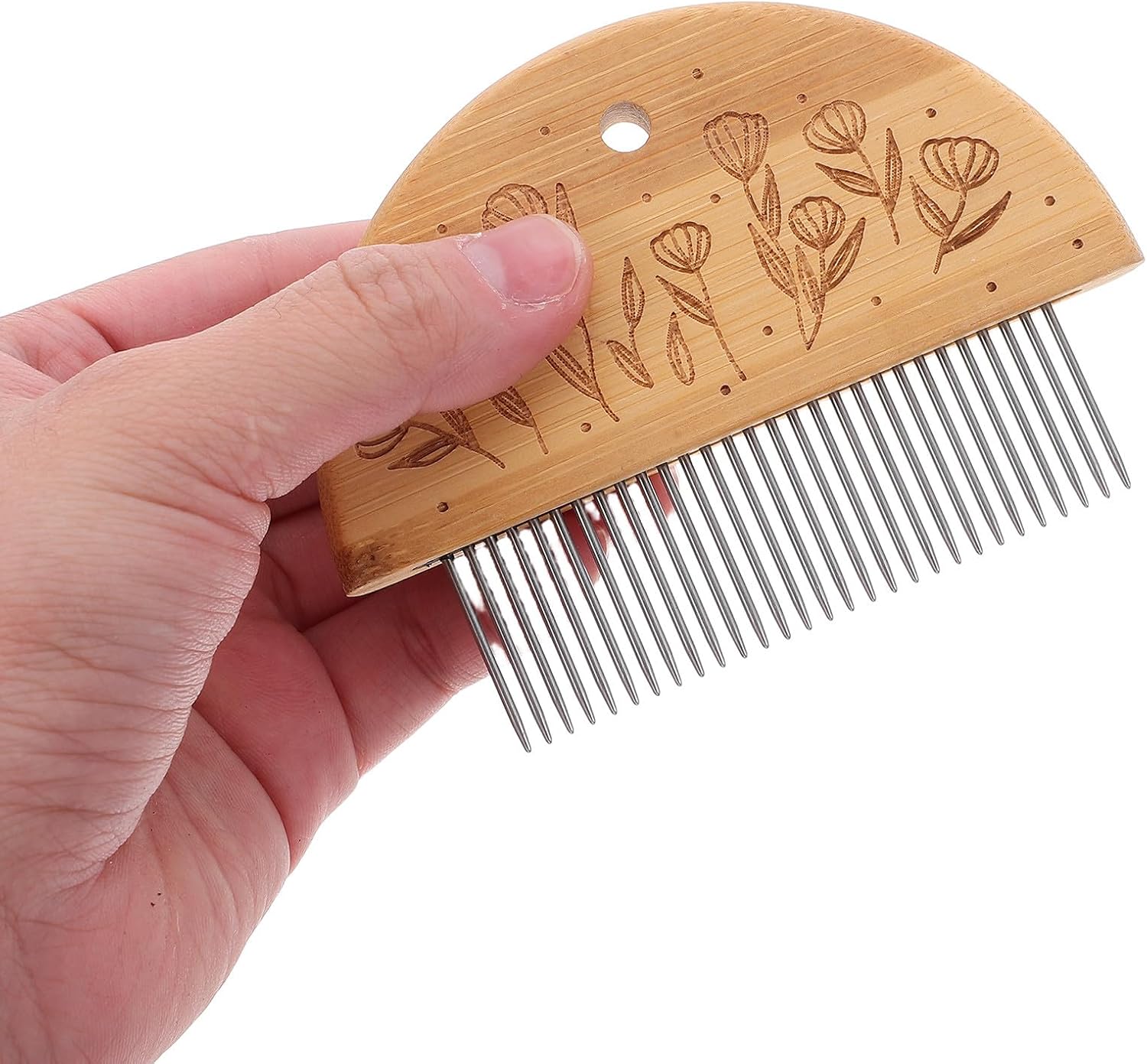 Uonlytech 1 Set Weaving Loom Tools: Wooden Weaving Comb for Loom - Tapestry Beater Comb & Sticks - Knitting Tools for Tapestry Woven Making Crafts