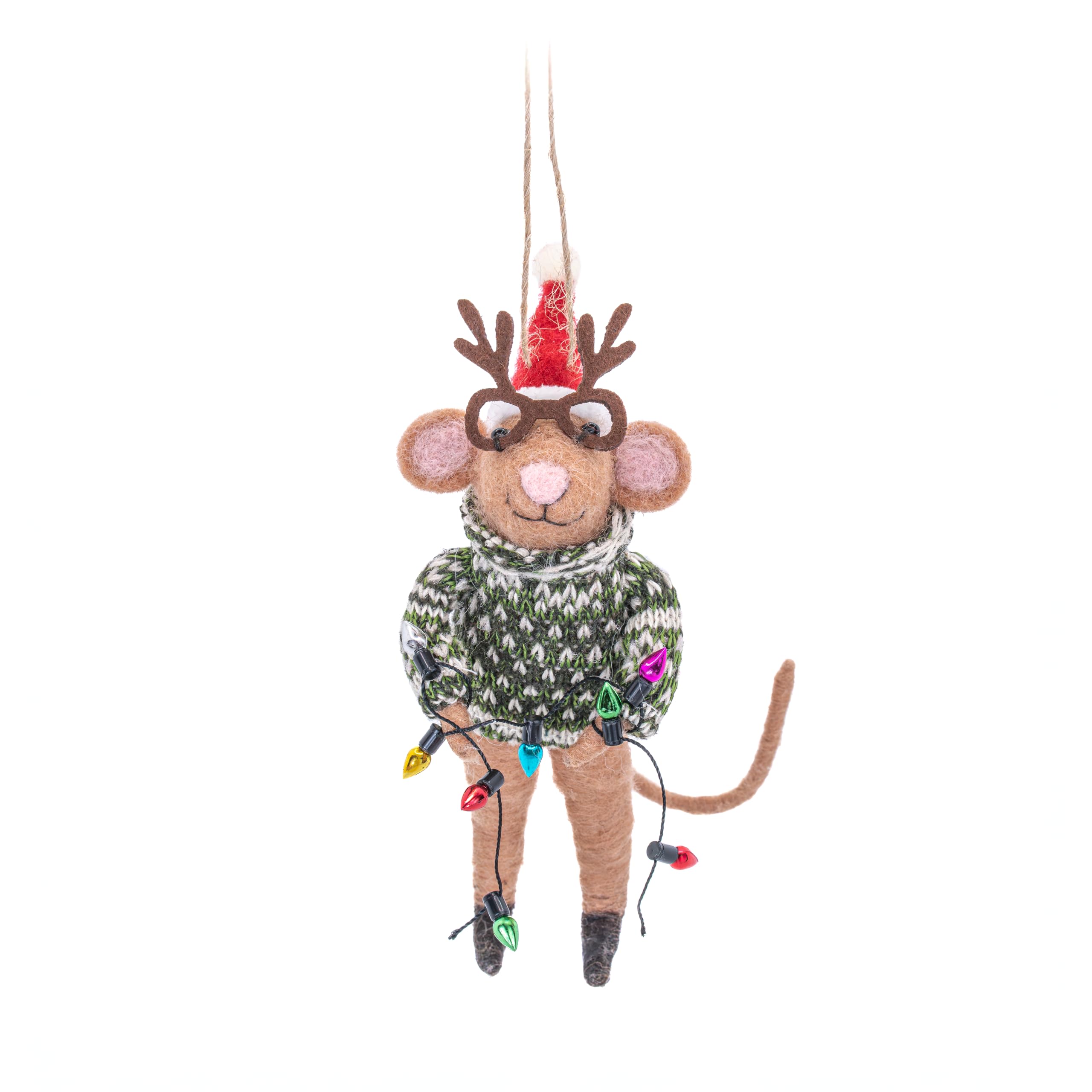 Sass & Belle Red, Green, Silver, Gold Sass And Belle The Christmas Party Mouse Felt Decoration