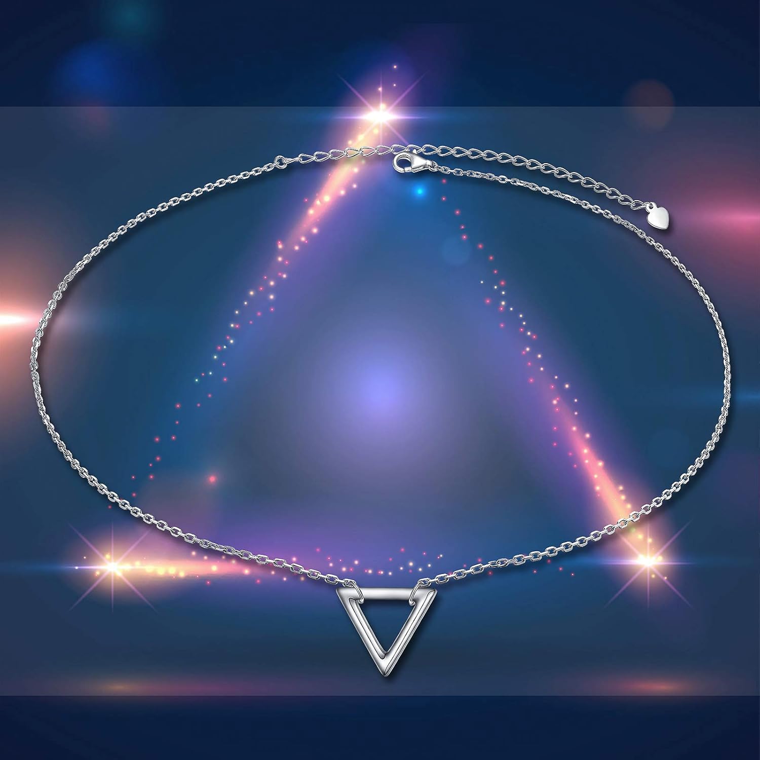 Ladytree S925 Sterling Silver Dainty Simple Choker Necklace,Rolo Chain,Adjustable 13 inches to 16 inches - Image 3