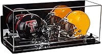 Vista 203 de Better Display Cases Acrílico 2 Mini casco de fútbol (no tamaño completo) vitrina con base de césped transparente (V46/A019)