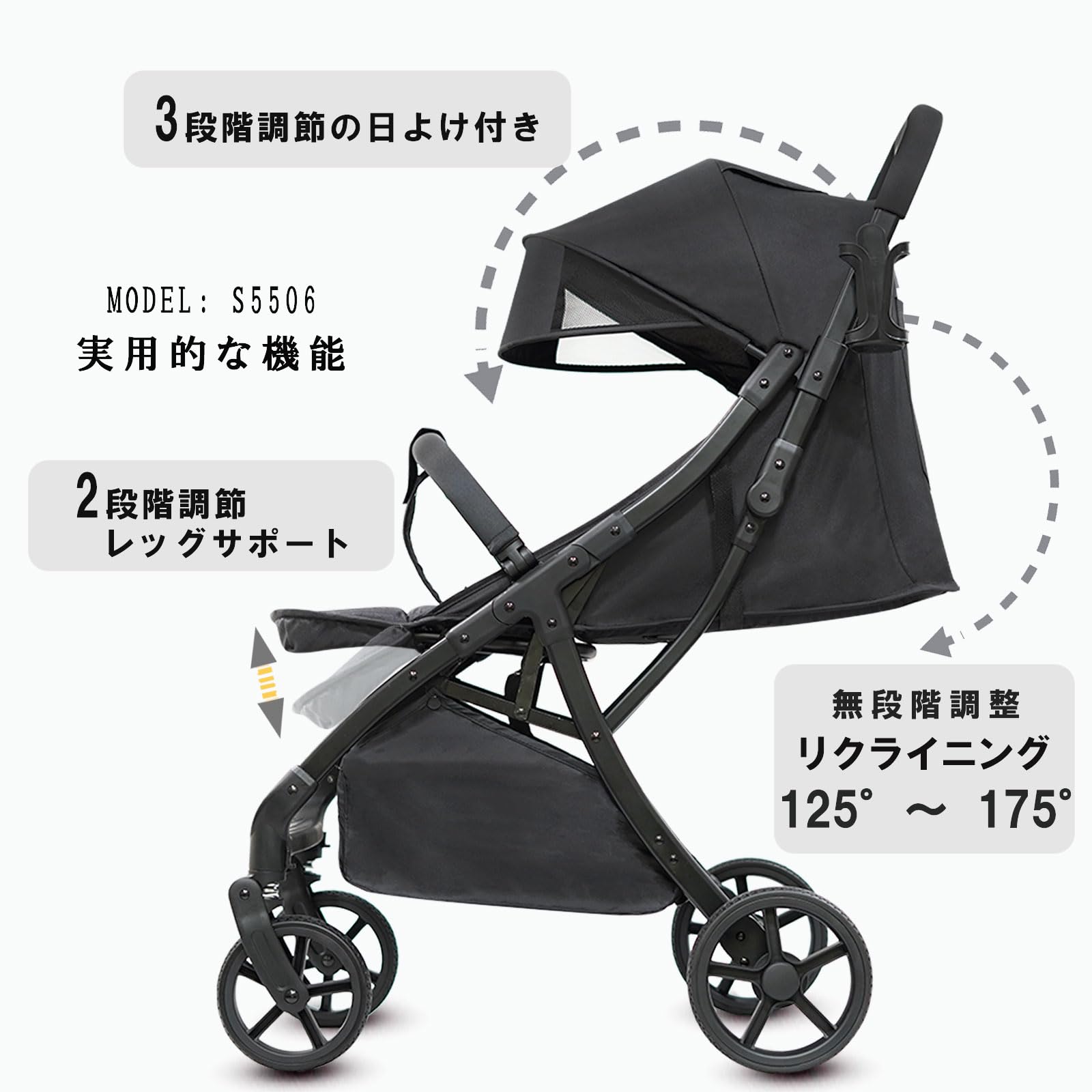 Amazon.co.jp: yoenbo[ヨエンボ] ベビーカー b型 自動折りたたみ式 a型  