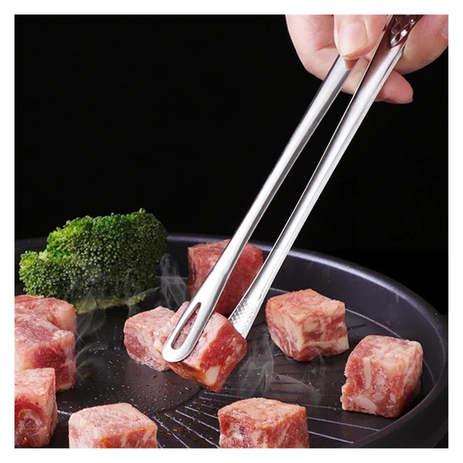 Szczypce do grilla, Szczypce kuchenne do grilla Szczypce do grilla ze stali nierdzewnej Klips Szczypce do mięsa do grilla BBQ Pęsety do gotowania Przybory kuchenne Akcesoria kuchenne(28cm)