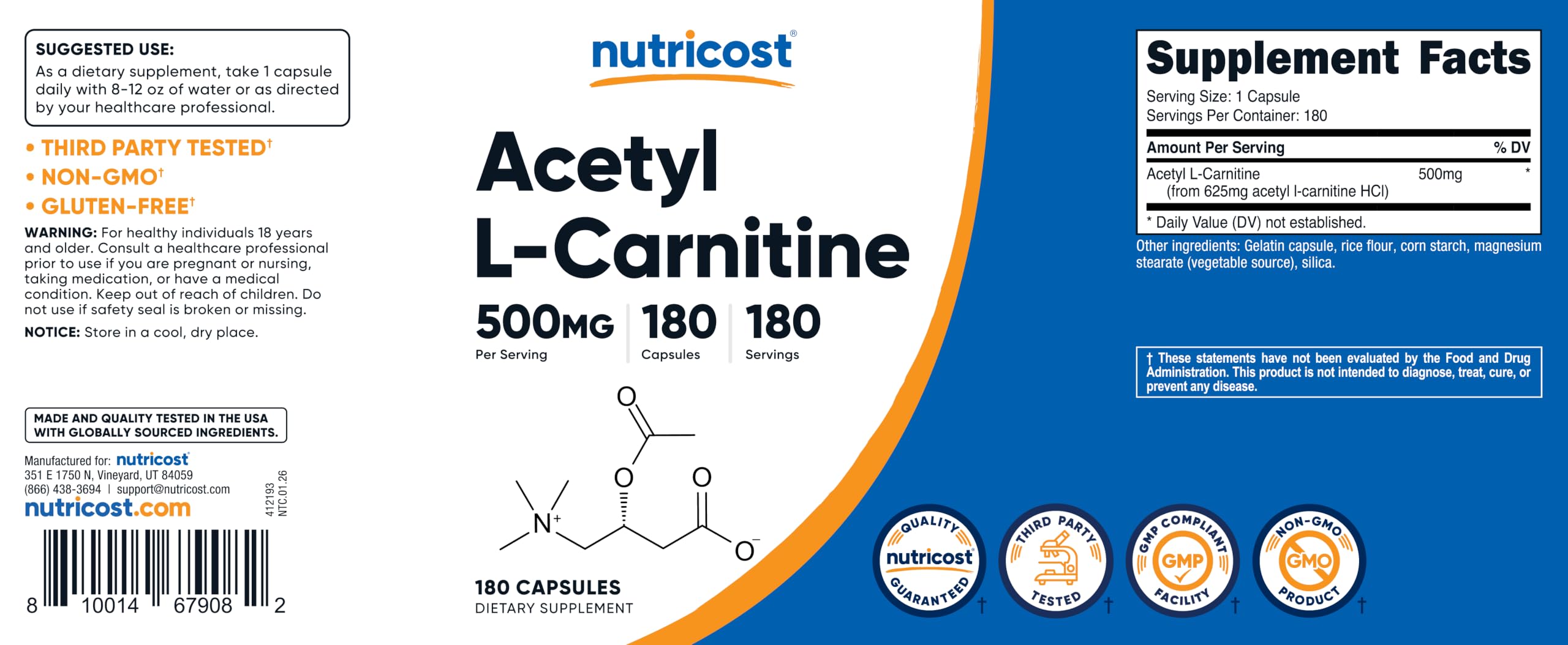 food sources of acetyl l carnitine Amazon.com: Nutricost Acetyl L-Carnitine (ALCAR) 500mg, 180 Capsules, 180  Servings