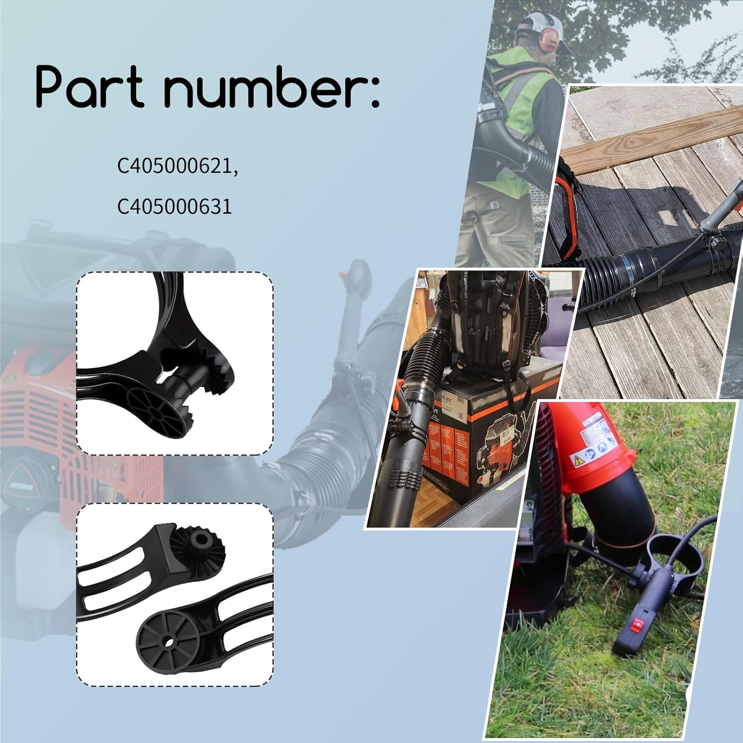 XTPTFABS Handle Bracket (LH #C405000631 / RH #C405000621) Compatible with Echo PB-8010T PB-9010T and Shindaiwa EB810RT EB910RT Backpack Leaf Blower, Excluding Installation Screws