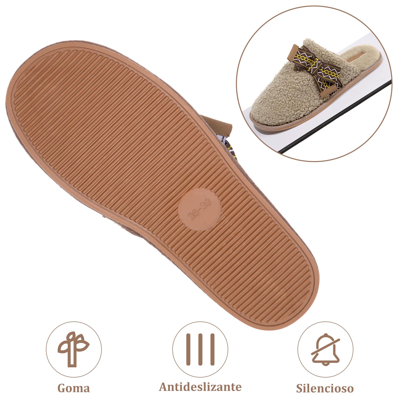 Wostock Ciabatte Donna Invernali Pantofole Donna Invernali Memory Foam Antiscivolo Comode per Ragazze per Interni ed Esterni