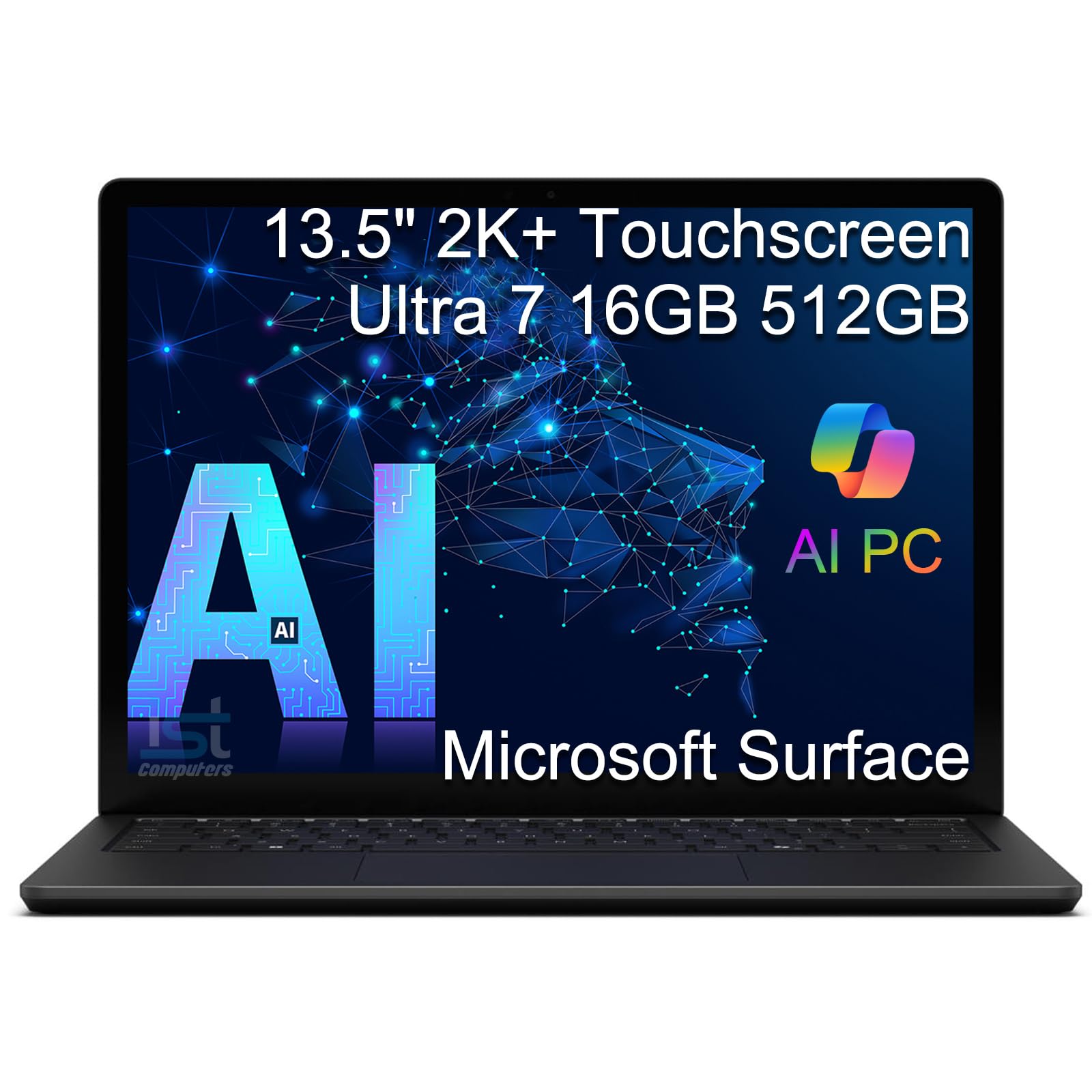 Microsoft Surface Laptop 6 AI PC for Business (13.5" 2K+ Touchscreen, Intel 16-Core Ultra 7 165H (> i7-1355U), 16GB DDR5, 512GB SSD), 18.5-Hr Long Battery Life, Backlit, IR Webcam, Win 11 Pro, Black