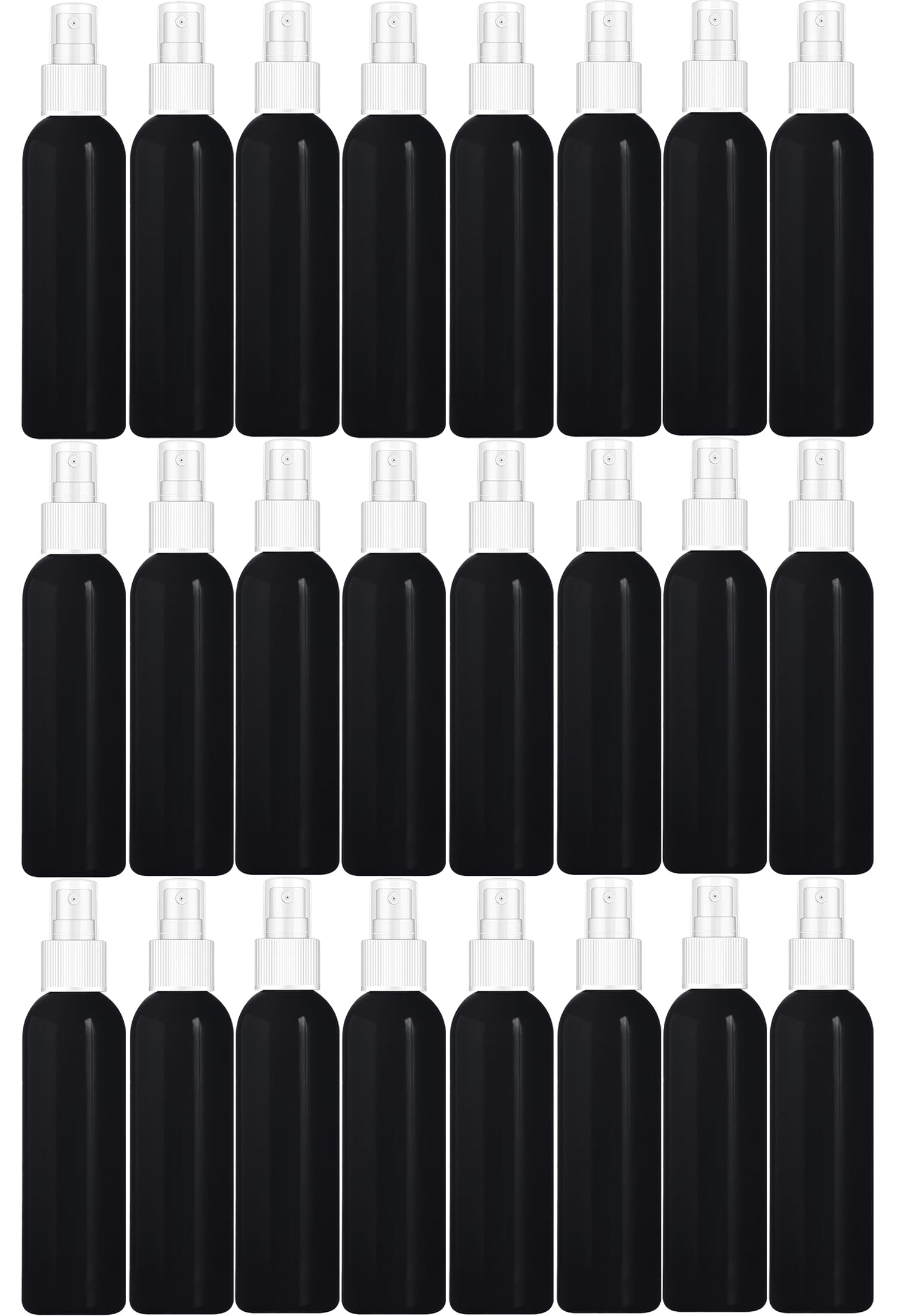 JOYUS 100ml Spray Bottles for Essential Oils, Cleaning Solutions, Perfume, Liquid Cosmetics, Fine Mist Spray, Mini Travel Empty Bottle Set, Refillable Black Containers, White Spray, Pack of 24-picture-32