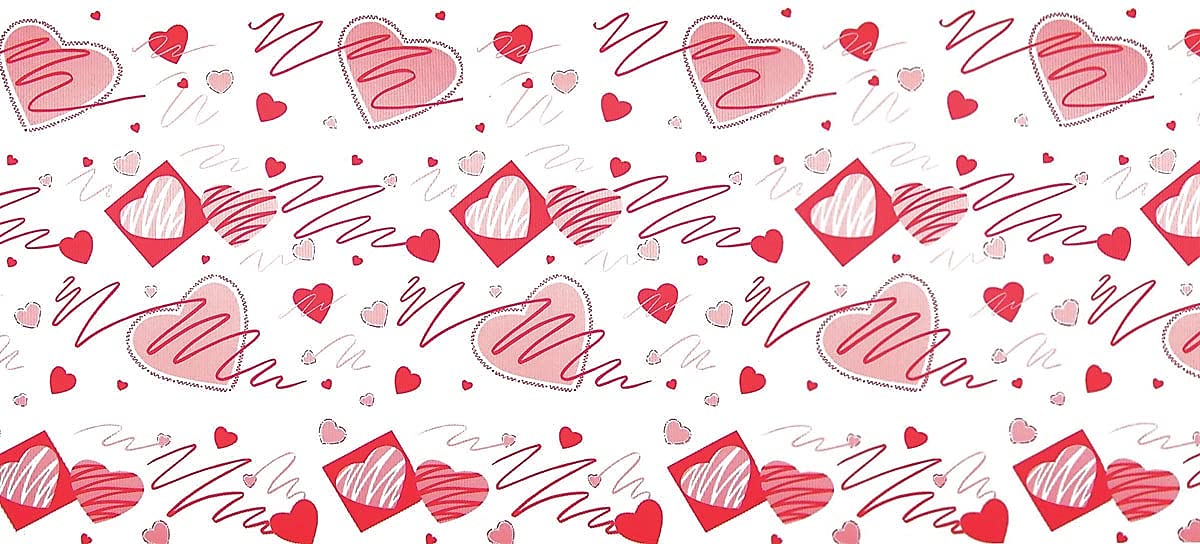 Pacon Corobuff Corrugated Paper Roll, 48" X 25 Ft, Valentine Hearts