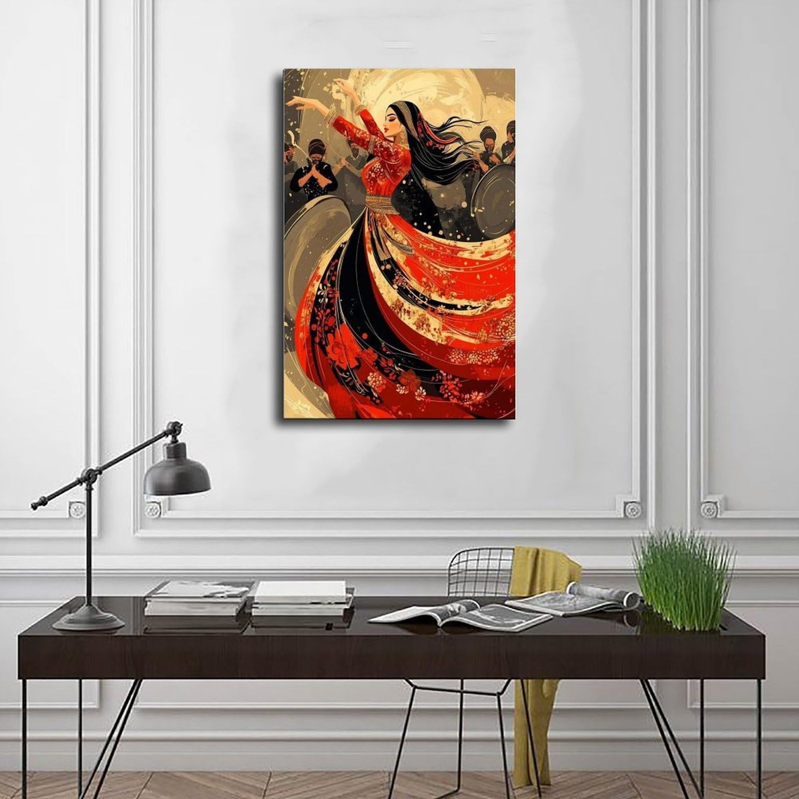 Stampa artistica da danza, poster su tela tradizionale per festival culturali, decorazione per camera da letto, ufficio, stanza, regalo, 40,6 cm di lunghezza x 61 cm di larghezza