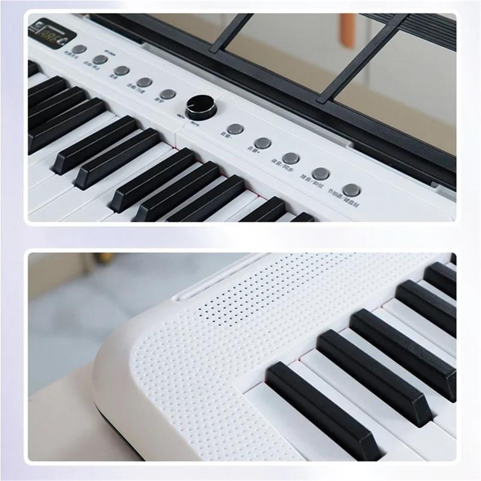 Tastiera Elettronica Professionale Organo Elettronico Professionale A 88 Tasti Pianoforte Elettronico Portatile Tastiera Musicale Per Principianti Adulti(White,Set2)