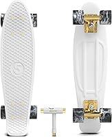 Vista 2 de Skatro - Monopatín modelo mini cruiser. Tablero de plástico de estilo retro de 22 x 6 pulgadas.Viene completo.