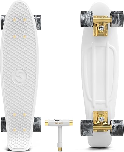 Miniatura 2 de Skatro - Monopatín modelo mini cruiser. Tablero de plástico de estilo retro de 22 x 6 pulgadas.Viene completo.