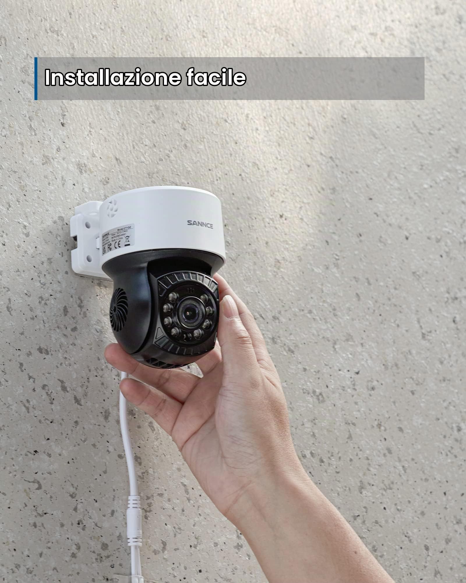 SANNCE PTZ Telecamera di Sorveglianza Esterna 1080P Analogica AHD Visione Notturna 30M, Rilevamento del Movimento,Pan 350°/Tilt 90° 2MP Telecamera ,Compatibile o Altro DVR di Controllo Coassiale