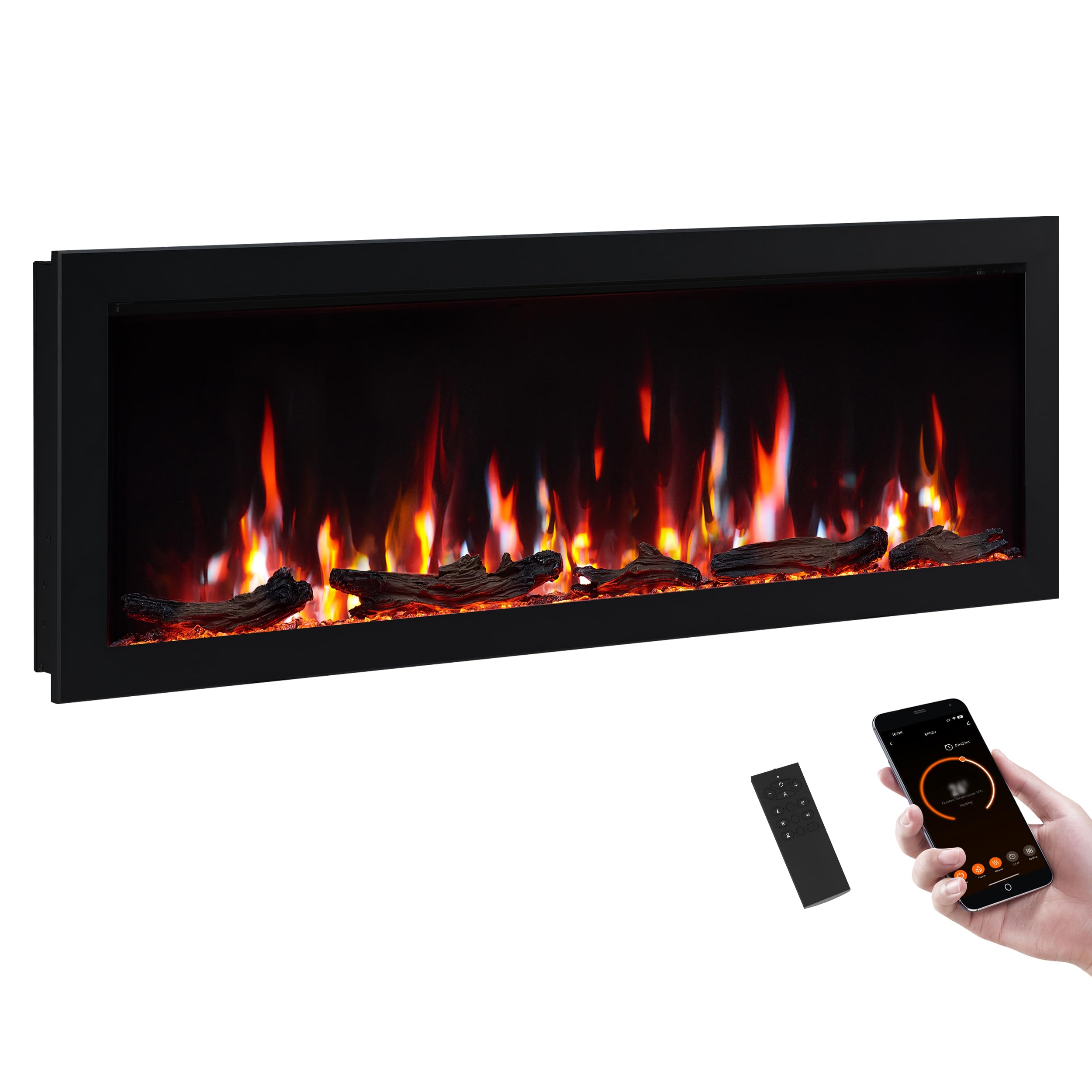 Amazon.com: PuraFlame Bernice 50 Inch Smart Linear Electric