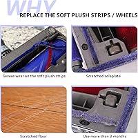 Vista 4 de Soft Plush Strips and Wheels Kit Compatible with Dyson Vacuum Cleaner Soft Roller Cleaner Head Replacement parts, A Set of 6-Strips 9.1-Inch