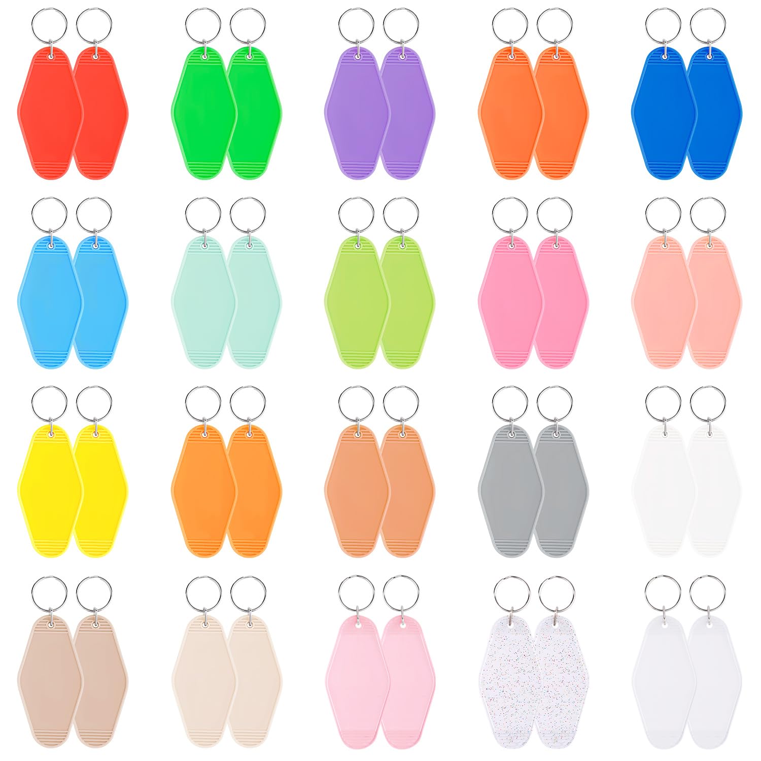 Blank Hotel Motel Keychain,Hotel Keychain Blank with Key Rings,Double-Sided Heat Transfer Keychains