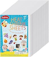 Auihiay 25pcs Shrink Plastic Sheets 7.9x5.7in Frosted Shrinky Dink Film for Jewelry, Keychains, Ornaments, Halloween & Christmas Crafts