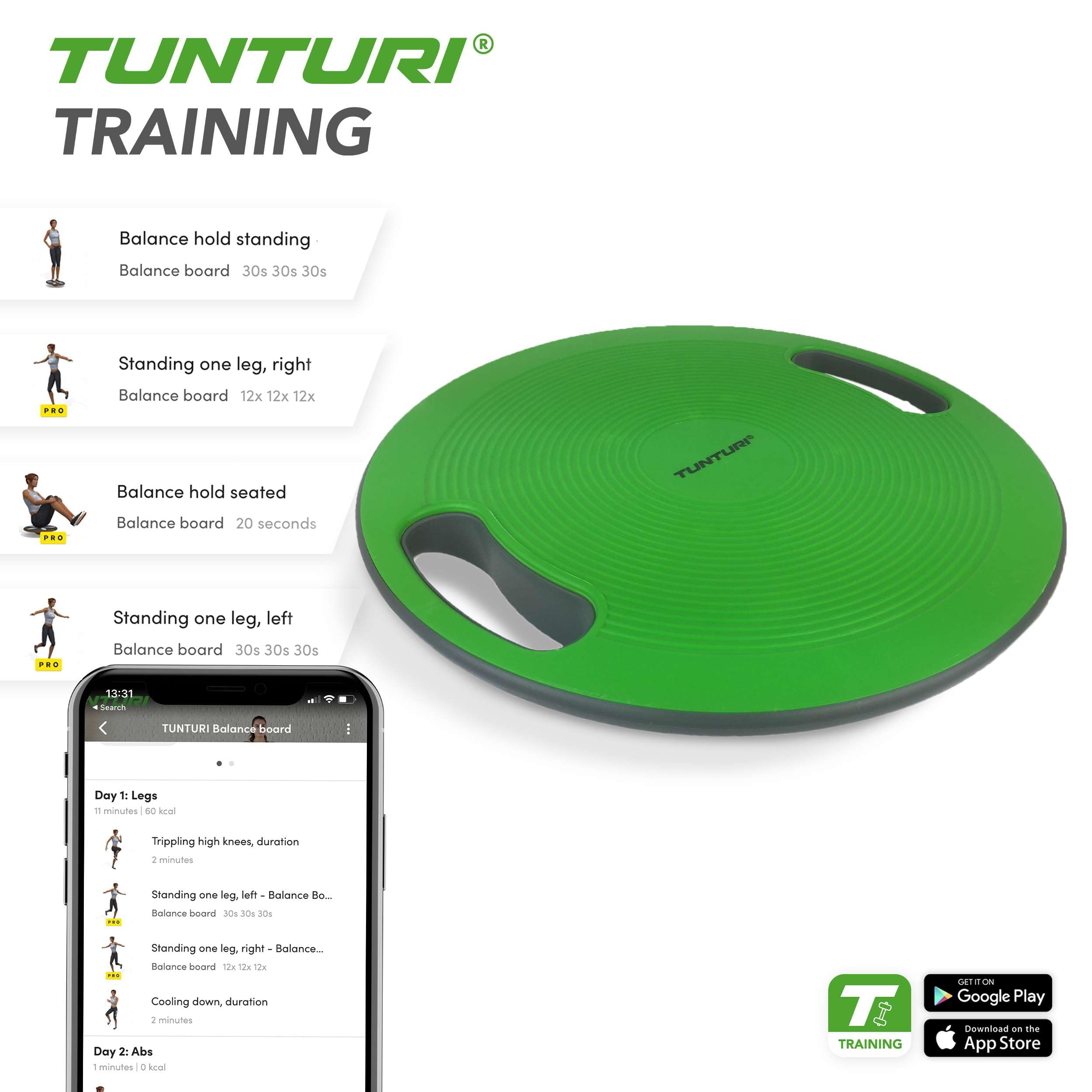 Tunturi Balance Board with Handles