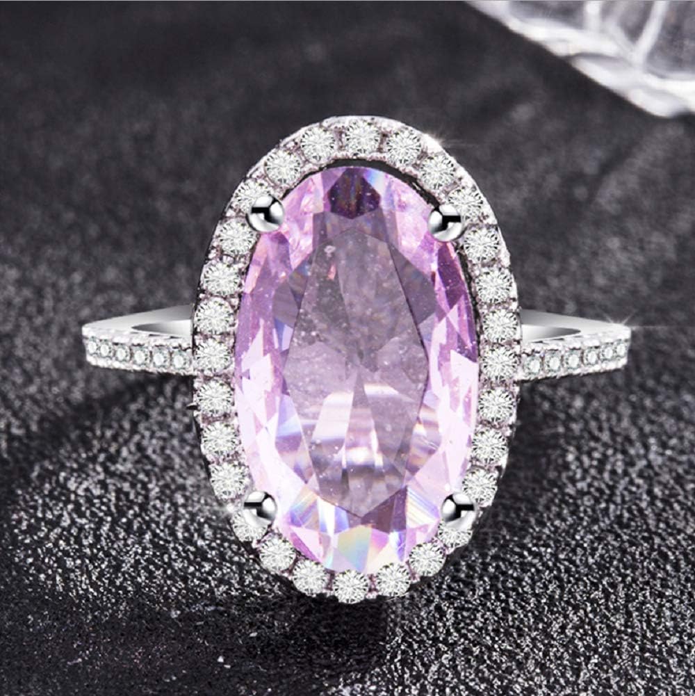 MAIHAO Fashion Ring Cushion Cut ct Zircon Stone 925 Sterling Silver Cubic Zirconia Promise Halo Engagement Ring Anniversary Wedding Bands Size 6-10 (US Code 7)