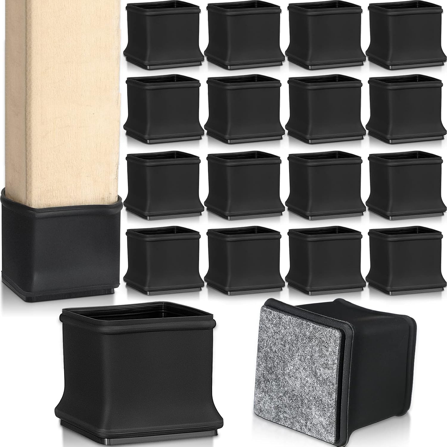 Macarrie 100 Pcs Square Chair Leg Floor Protectors Chair