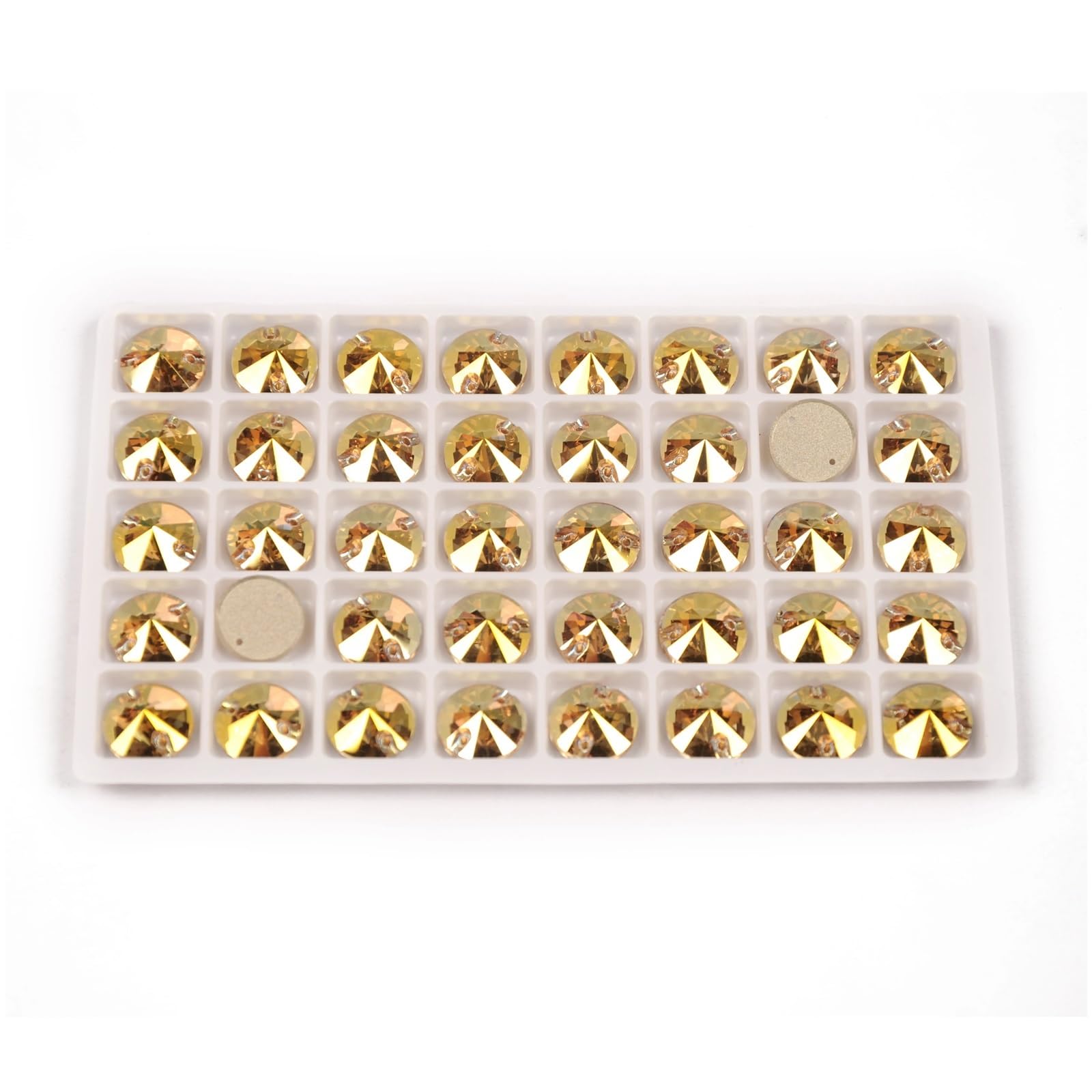 Apliques de Diamantes de imitación for Coser con Forma de Sol Dorado, Cuentas de Vidrio Redondas, decoración de Diamantes de imitación for Vestidos de Novia(8mm 168PCS)