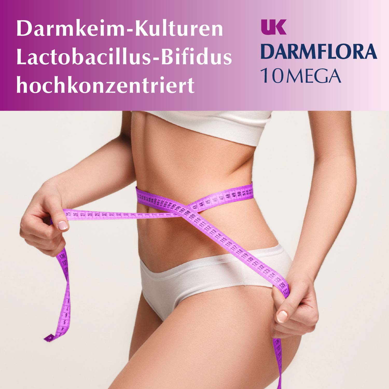 UK Darmflora 10 Mega Kapseln vegan - Hochdosierte Laktobazillus-Bifidus-Kulturen + Inulin Synergy 1 & Vitamin C
