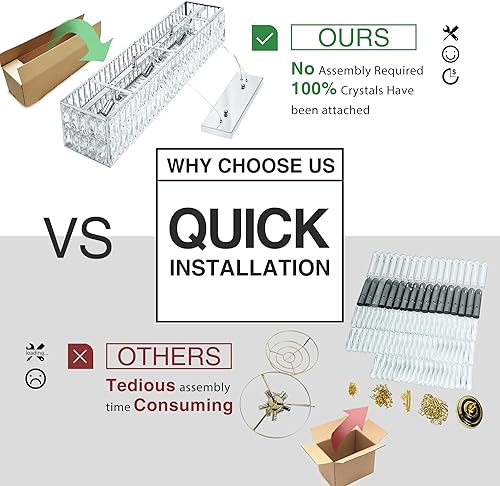 Miniatura 10 de IKK Candelabros rectangulares modernos de cristal negro para comedor, 42 pulgadas de largo, rectangular, de cristal ondulado, iluminación lineal