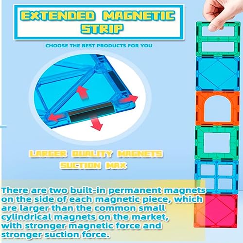 Miniatura 9 de Imanes de construcción para niños, bloques de construcción magnéticos, juego de imanes de construcción educativa para niños, aprendizaje, juguetes