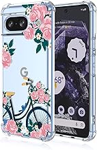 Topme Case for Google Pixel 8 (6.17 inches), Soft TPU Silicone Mobile Phone Case with Transparent Painted Pattern - Flowers 9