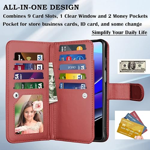 Miniatura 10 de Takfox Funda tipo cartera para Motorola Moto G Stylus 2022 5G, para Motorola G Stylus 2022 5G, funda de cuero con ranuras para tarjetas de crédito,